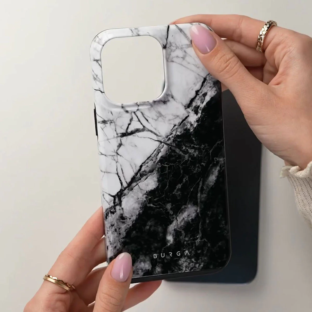 Fatal Contradiction - Black & White Marble iPhone 17e Case - Image 5