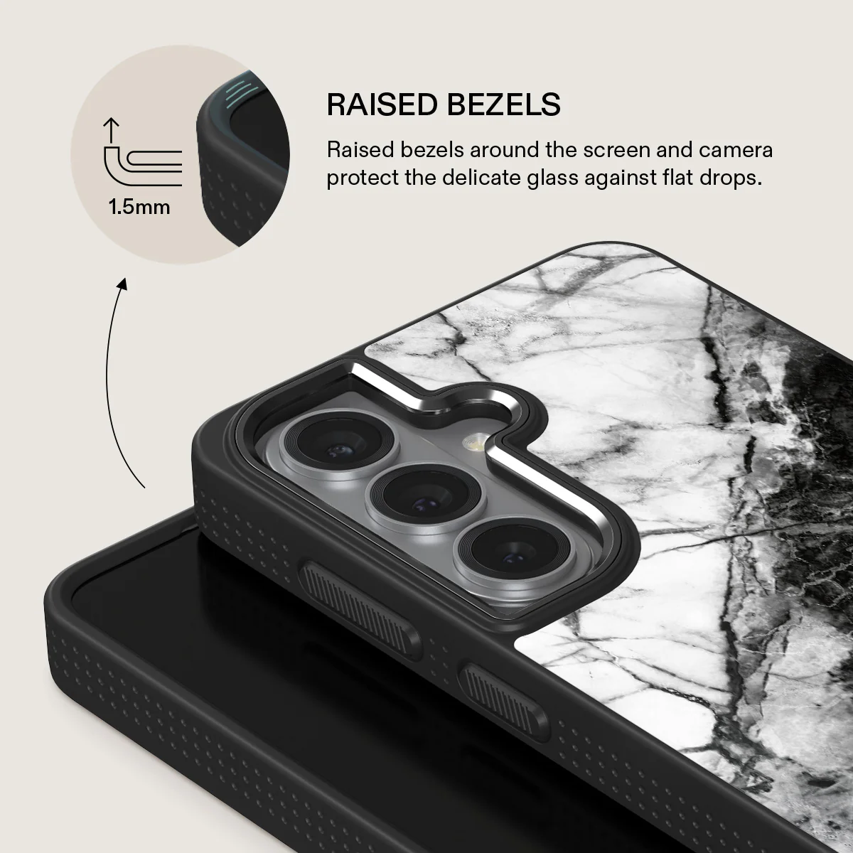 Fatal Contradiction - Black & White Marble Samsung Galaxy S26 Case - Image 15