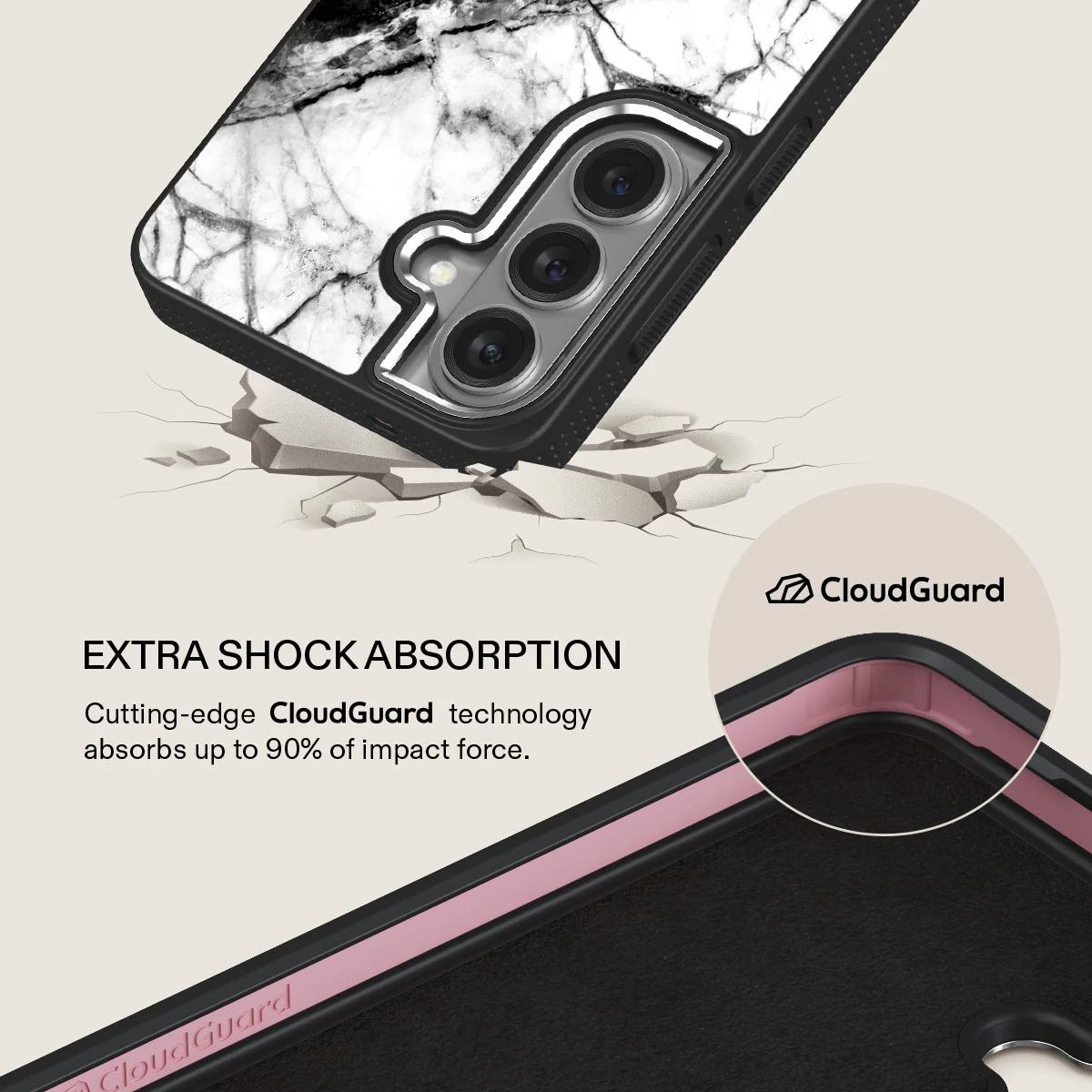 Fatal Contradiction - Black & White Marble Samsung Galaxy S26 Case - Image 21