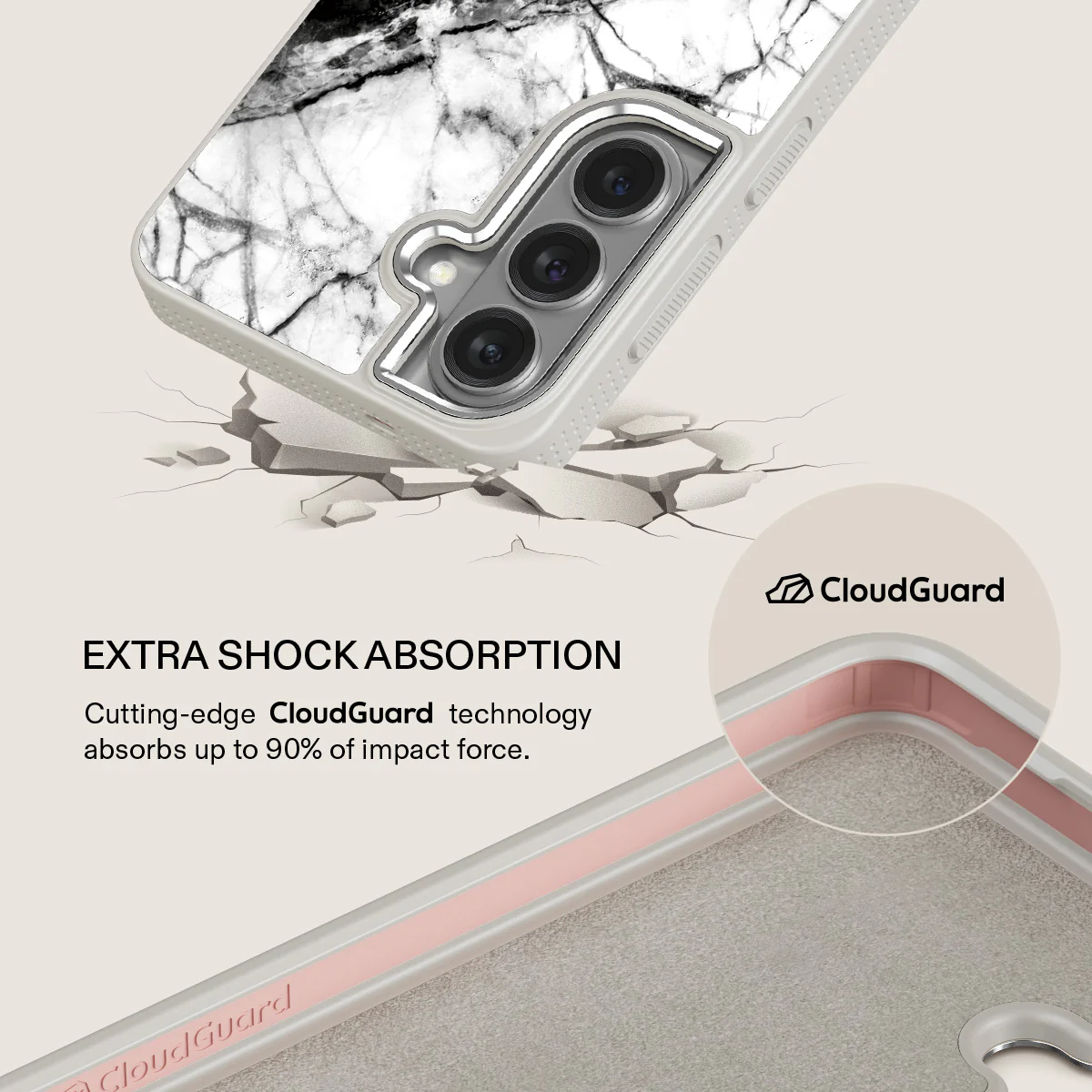 Fatal Contradiction - Black & White Marble Samsung Galaxy S26 Case - Image 35