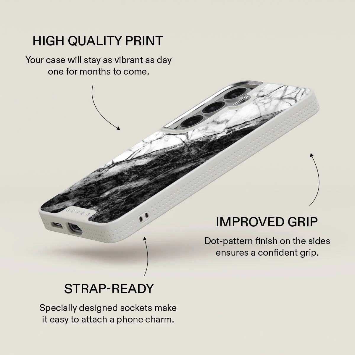 Fatal Contradiction - Black & White Marble Samsung Galaxy S26 Case - Image 37