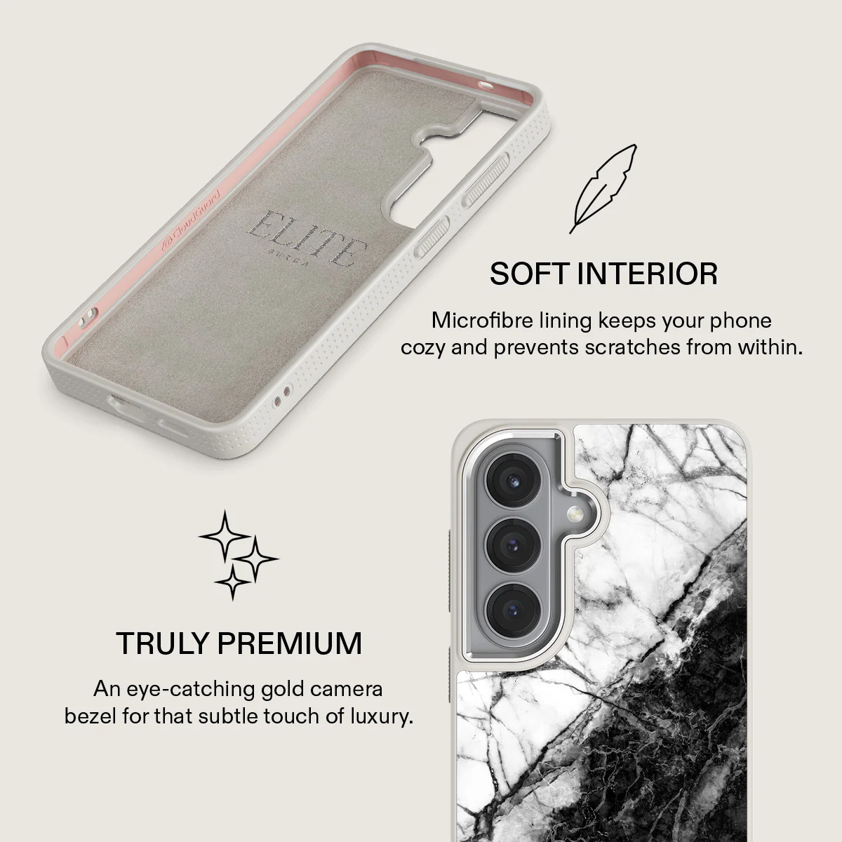 Fatal Contradiction - Black & White Marble Samsung Galaxy S26 Case - Image 38