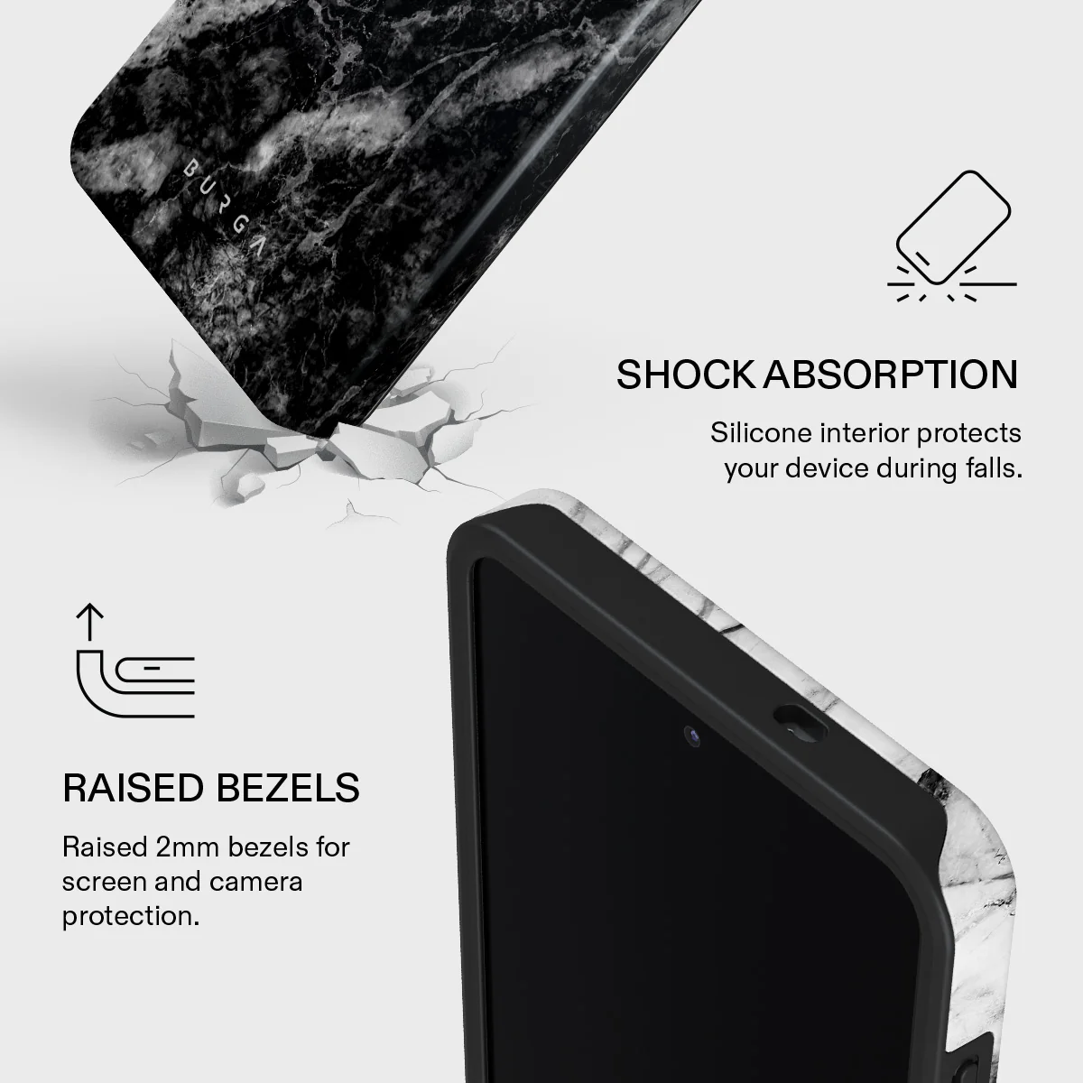 Fatal Contradiction - Black & White Marble Samsung Galaxy S26 Case - Image 4