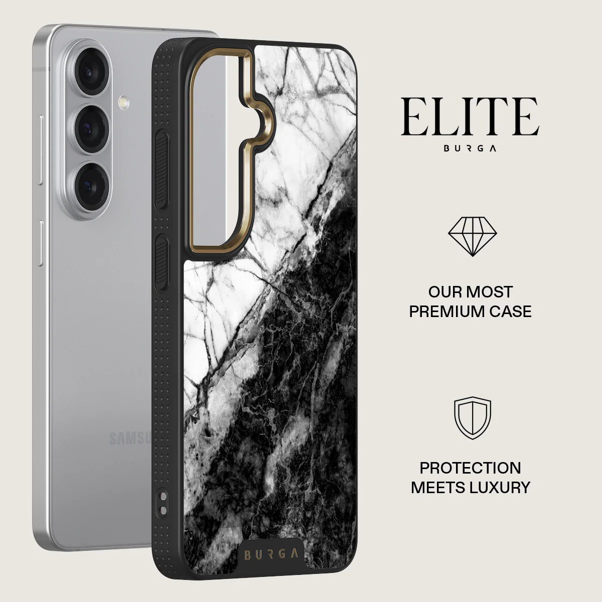 Fatal Contradiction - Black & White Marble Samsung Galaxy S26 Case - Image 6