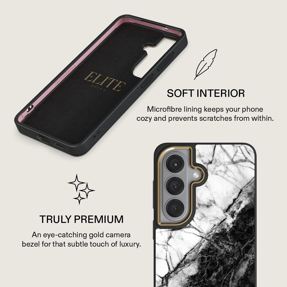 Fatal Contradiction - Black & White Marble Samsung Galaxy S26 Plus Case - Image 10