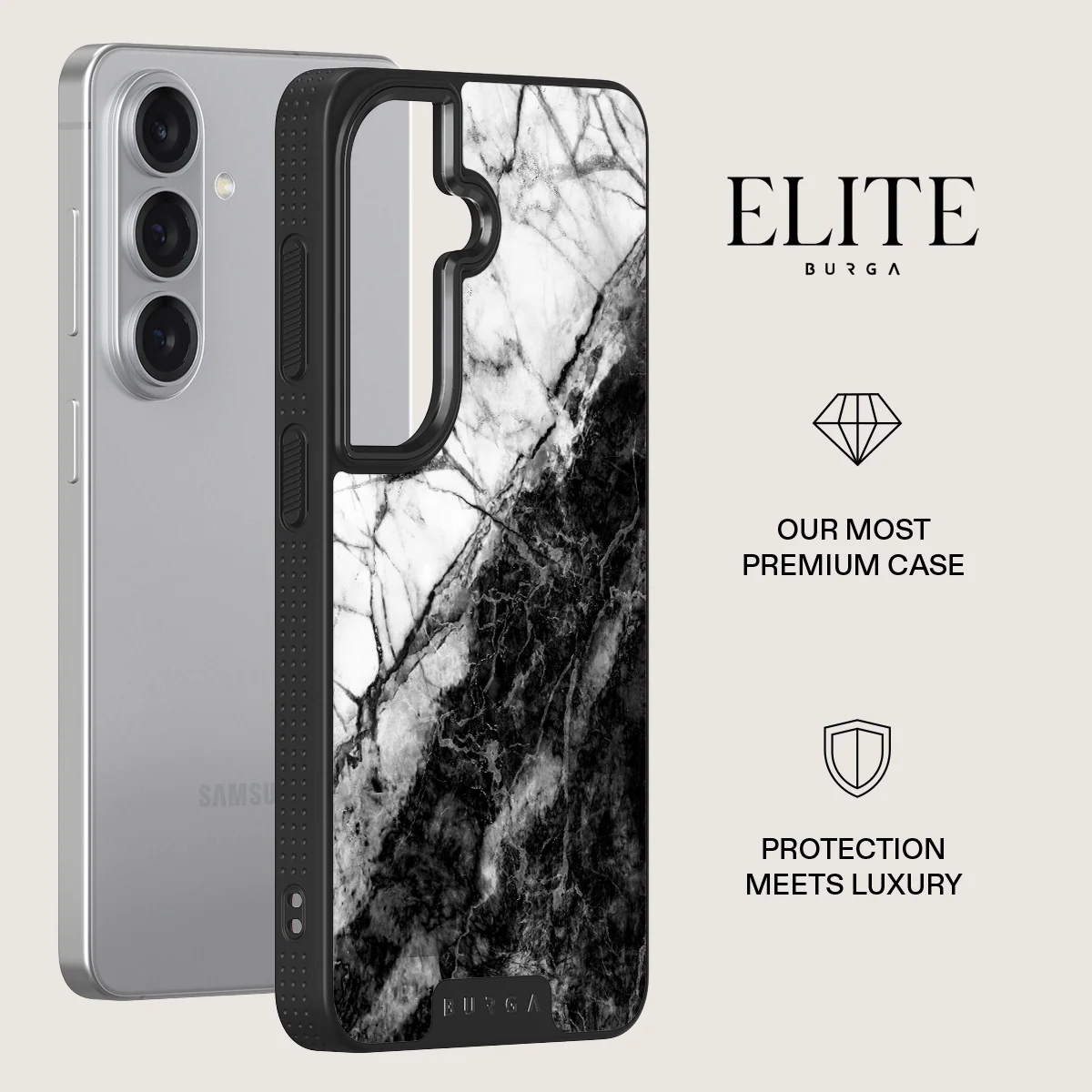 Fatal Contradiction - Black & White Marble Samsung Galaxy S26 Plus Case - Image 13