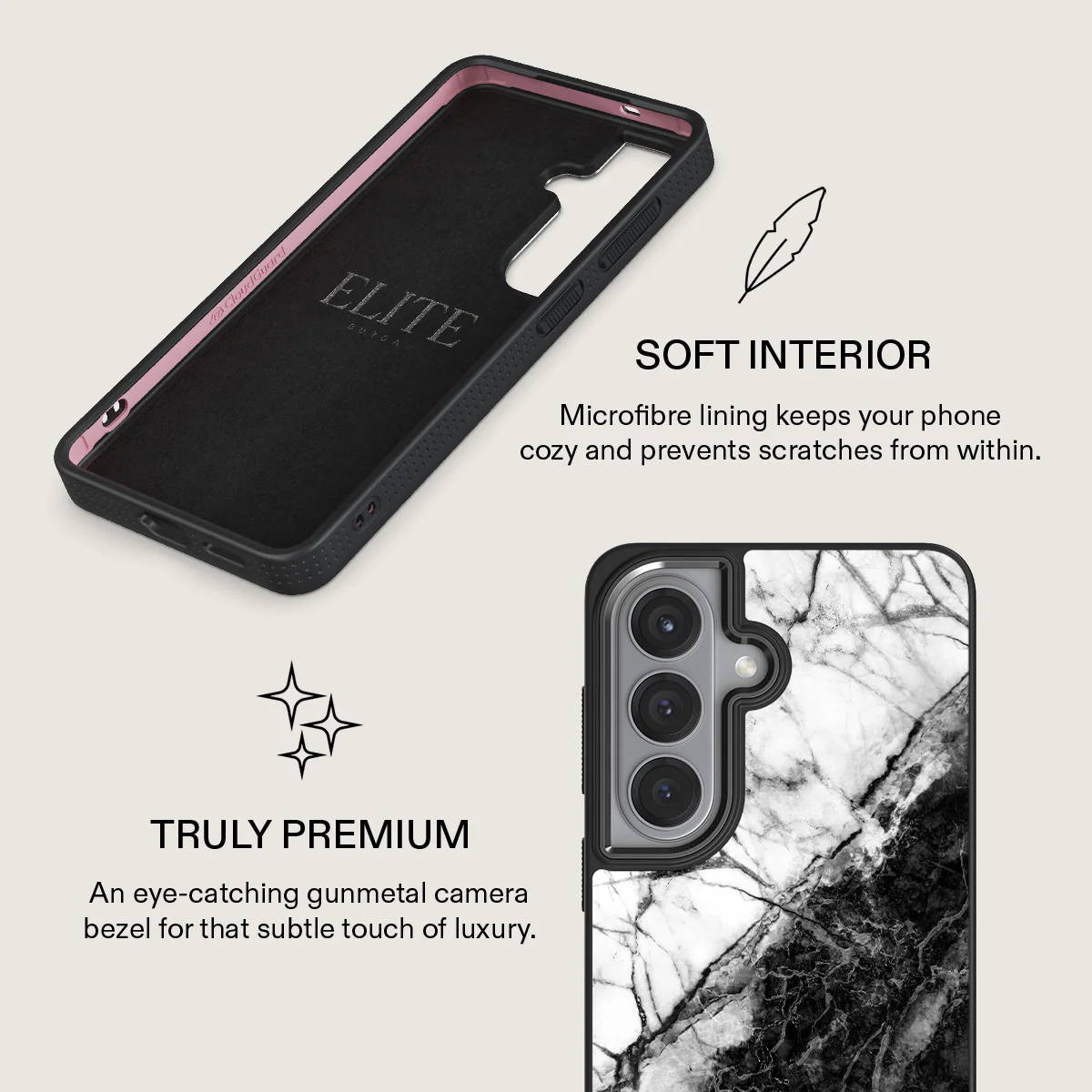 Fatal Contradiction - Black & White Marble Samsung Galaxy S26 Plus Case - Image 17