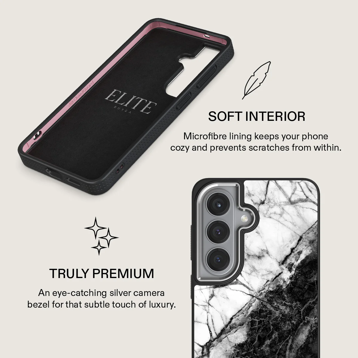 Fatal Contradiction - Black & White Marble Samsung Galaxy S26 Plus Case - Image 24