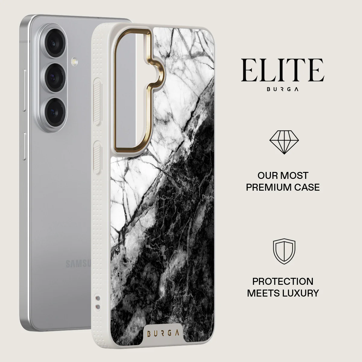 Fatal Contradiction - Black & White Marble Samsung Galaxy S26 Plus Case - Image 27