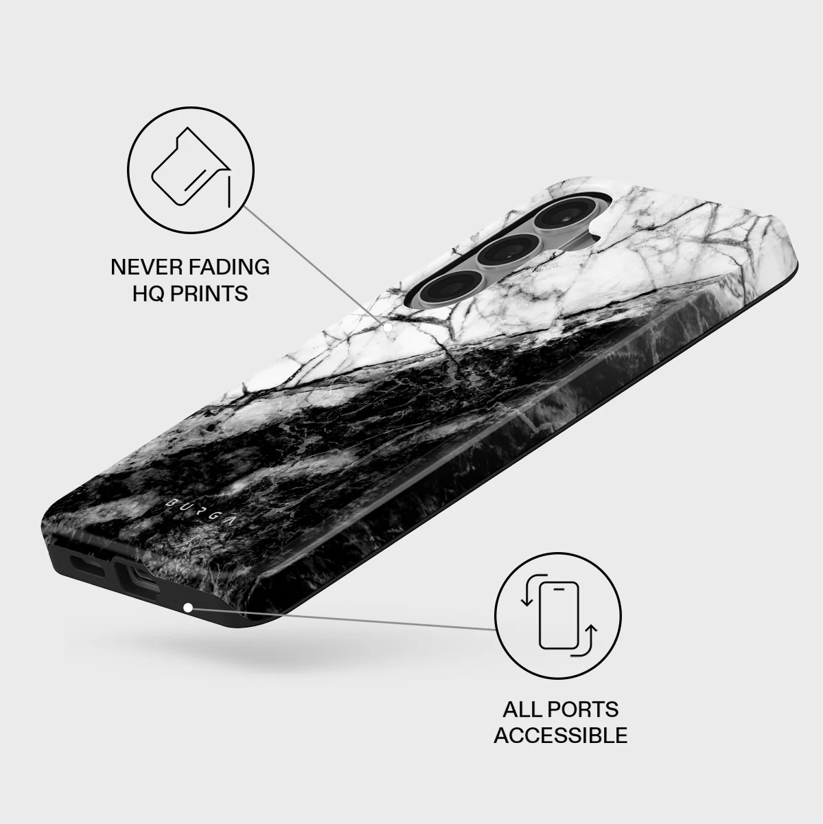 Fatal Contradiction - Black & White Marble Samsung Galaxy S26 Plus Case - Image 3