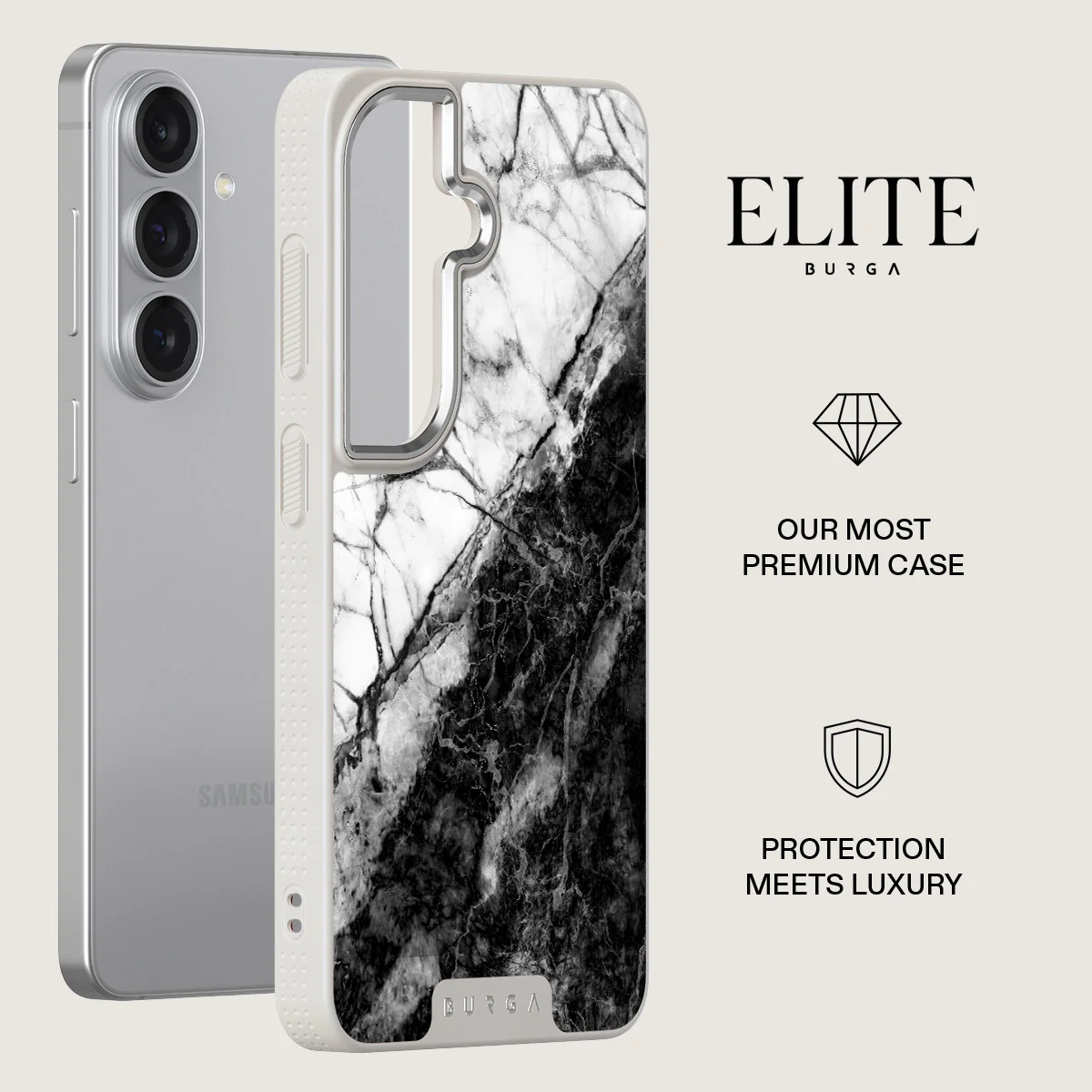 Fatal Contradiction - Black & White Marble Samsung Galaxy S26 Plus Case - Image 34