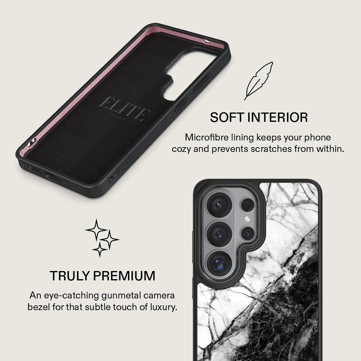 Fatal Contradiction - Black & White Marble Samsung Galaxy S26 Ultra Case - Image 17