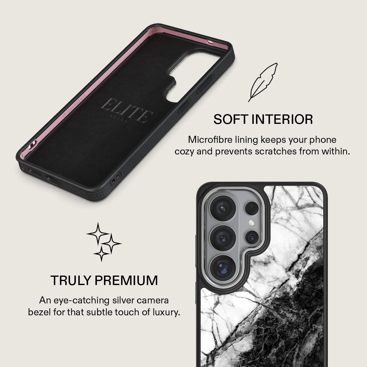 Fatal Contradiction - Black & White Marble Samsung Galaxy S26 Ultra Case - Image 24