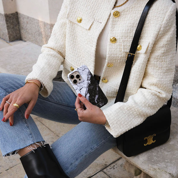 Fatal Contradiction - Black & White Marble Samsung Galaxy S26 Ultra Case - Image 43