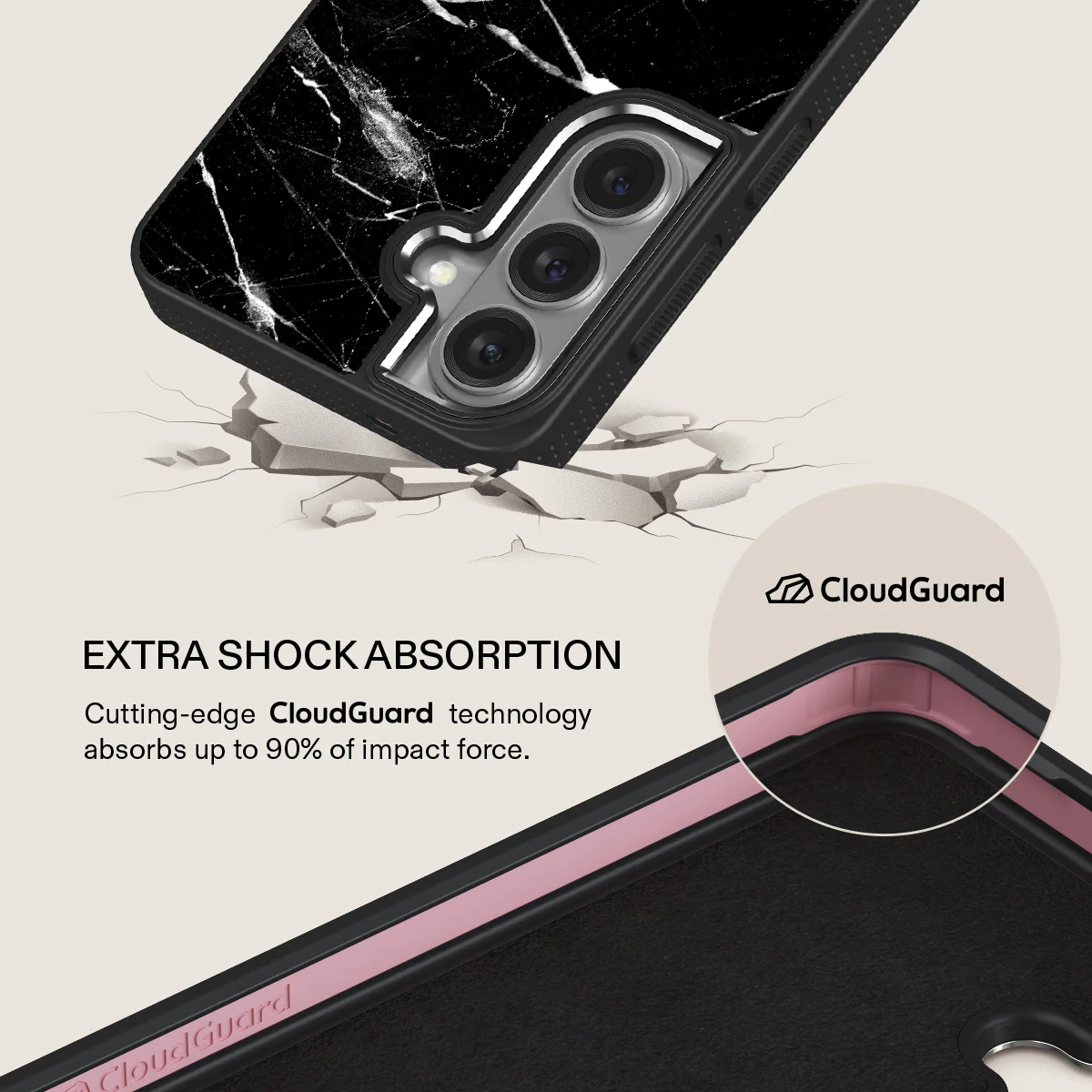 Noir Origin - Black Marble Samsung Galaxy S26 Case - Image 14