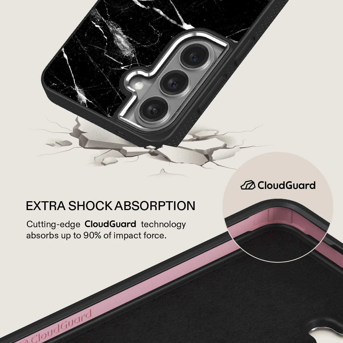 Noir Origin - Black Marble Samsung Galaxy S26 Case - Image 21