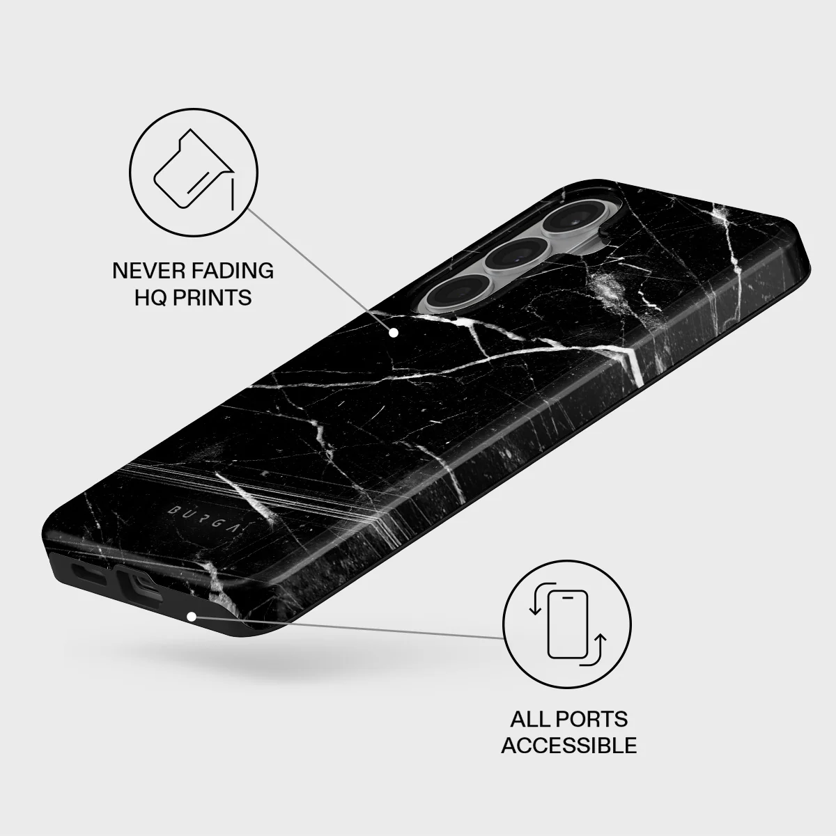 Noir Origin - Black Marble Samsung Galaxy S26 Case - Image 3