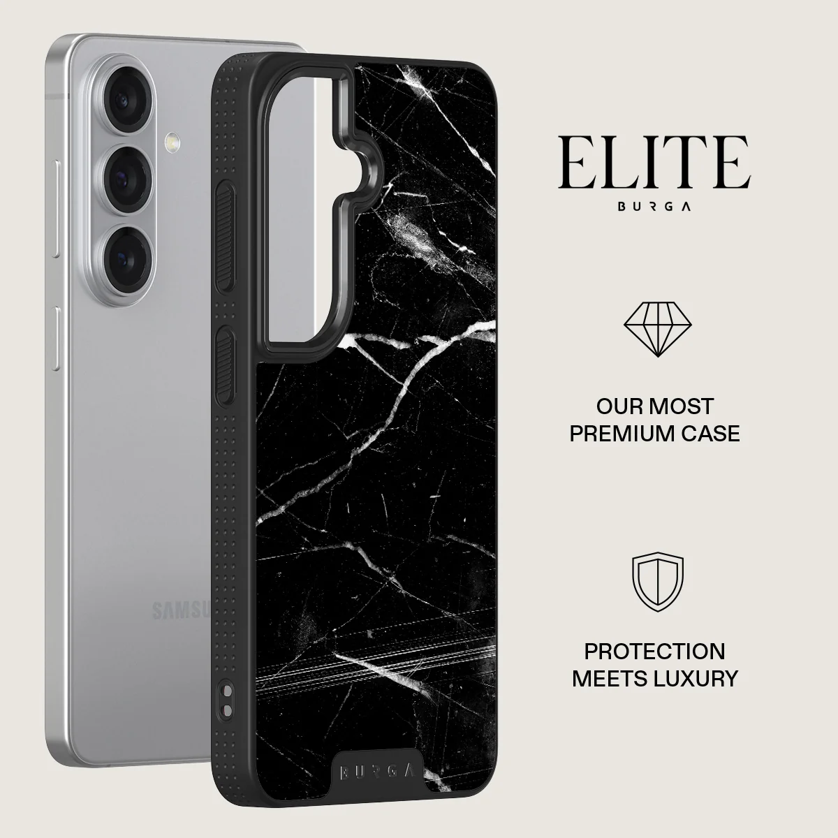 Noir Origin - Black Marble Samsung Galaxy S26 Plus Case - Image 13