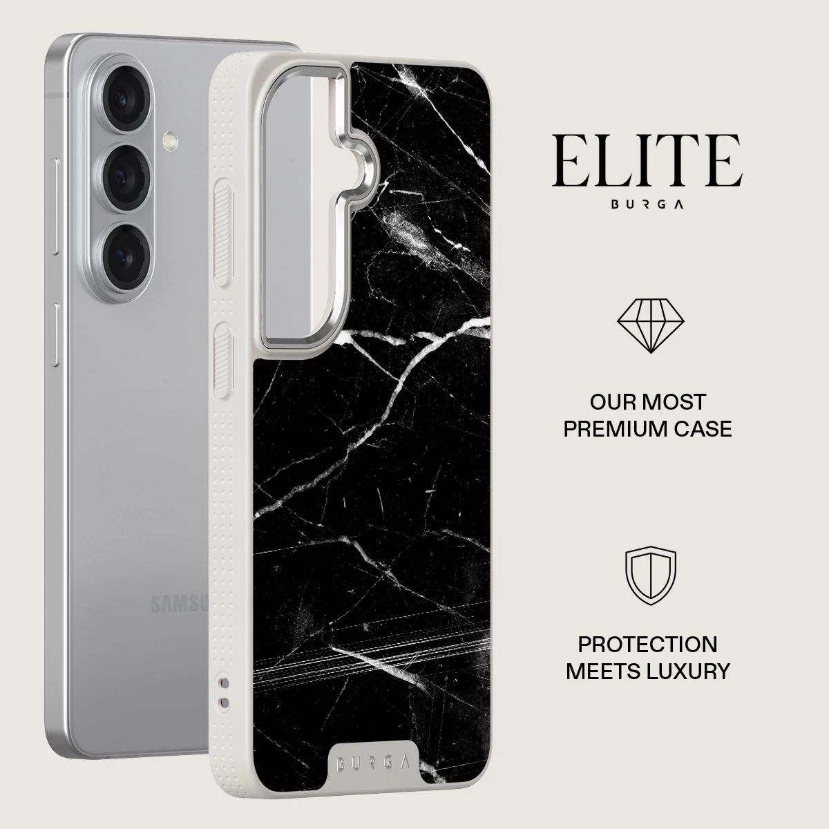 Noir Origin - Black Marble Samsung Galaxy S26 Plus Case - Image 34