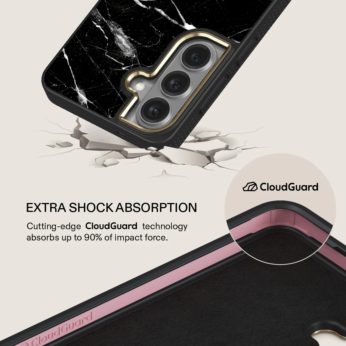 Noir Origin - Black Marble Samsung Galaxy S26 Plus Case - Image 7