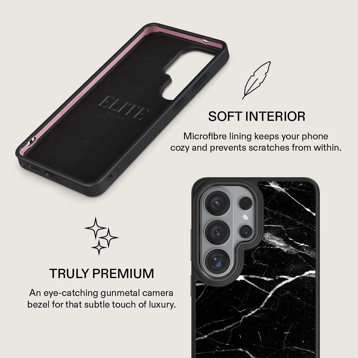 Noir Origin - Black Marble Samsung Galaxy S26 Ultra Case - Image 17
