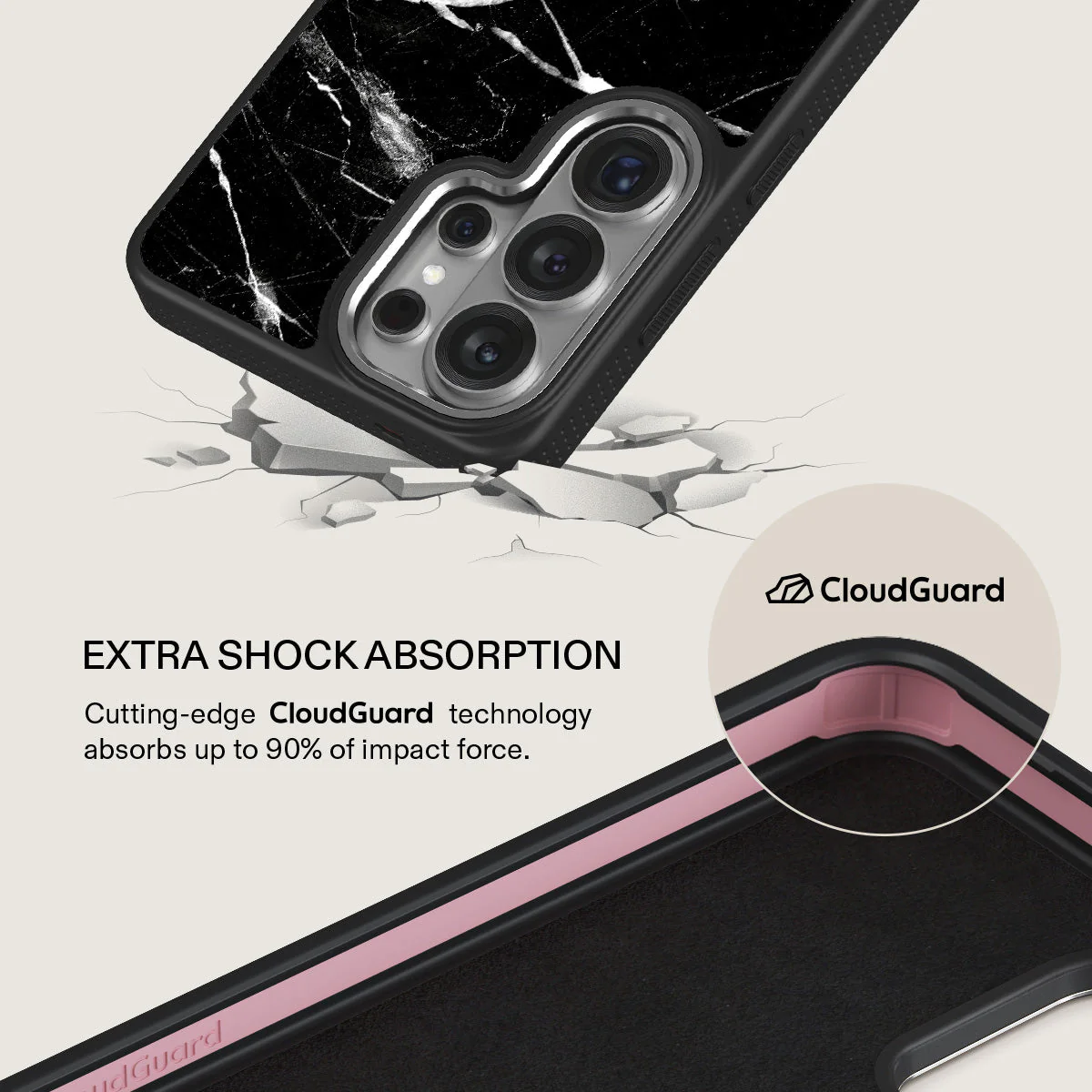 Noir Origin - Black Marble Samsung Galaxy S26 Ultra Case - Image 21