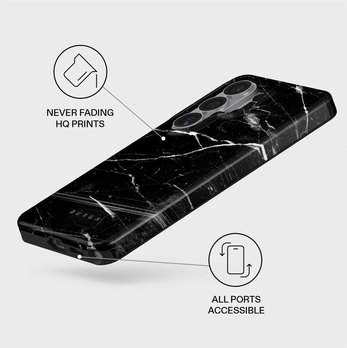 Noir Origin - Black Marble Samsung Galaxy S26 Ultra Case - Image 3