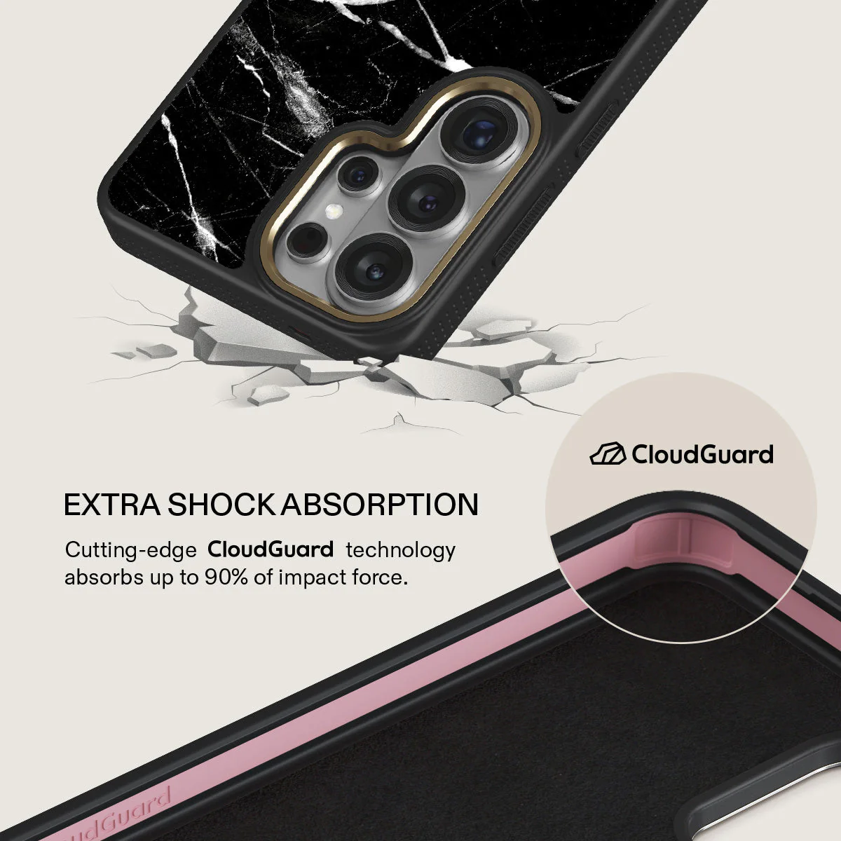 Noir Origin - Black Marble Samsung Galaxy S26 Ultra Case - Image 7