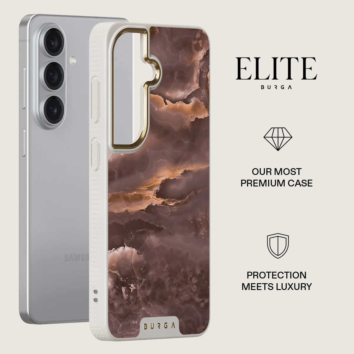 Fire Wood - Brown Marble Samsung Galaxy S26 Case - Image 27