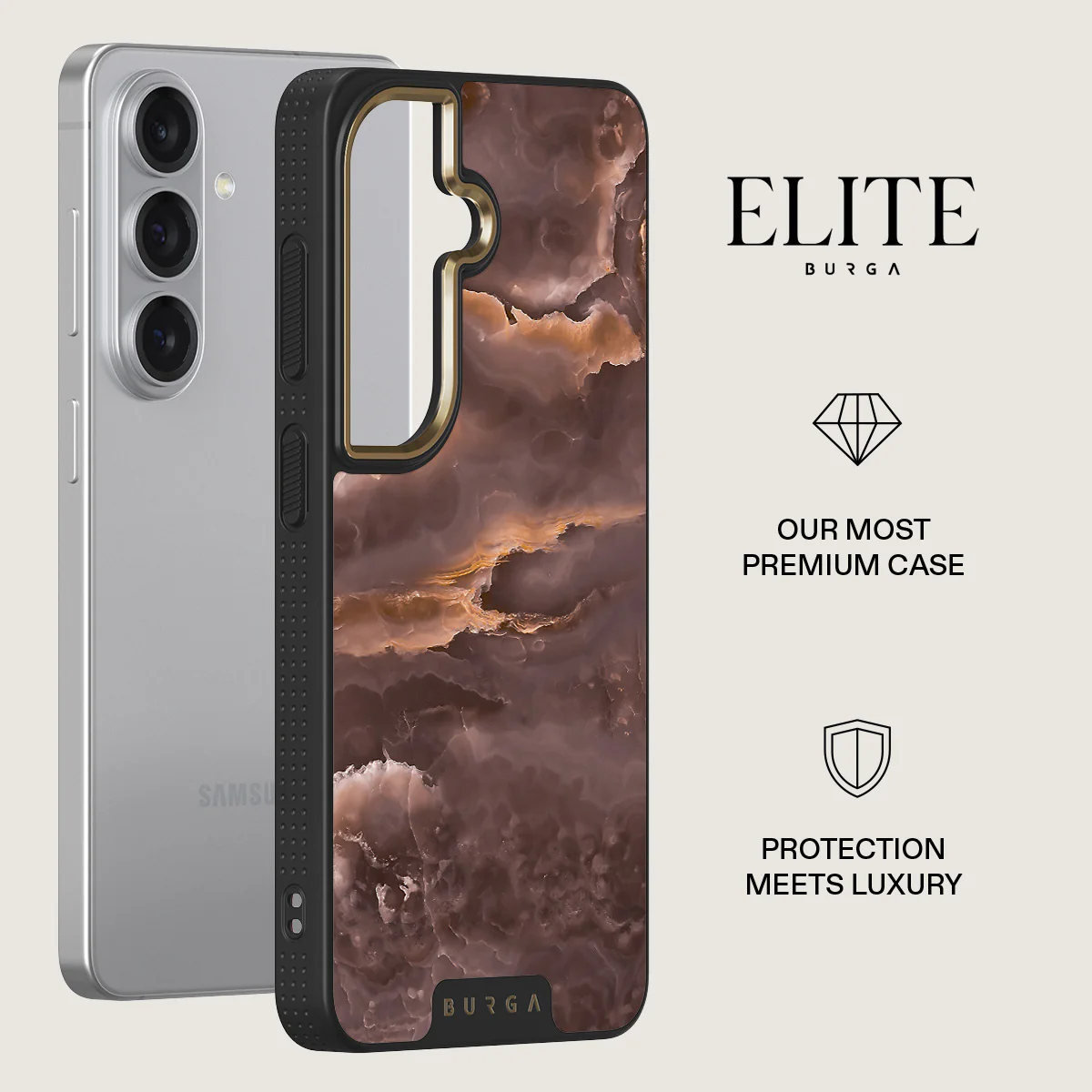 Fire Wood - Brown Marble Samsung Galaxy S26 Case - Image 6