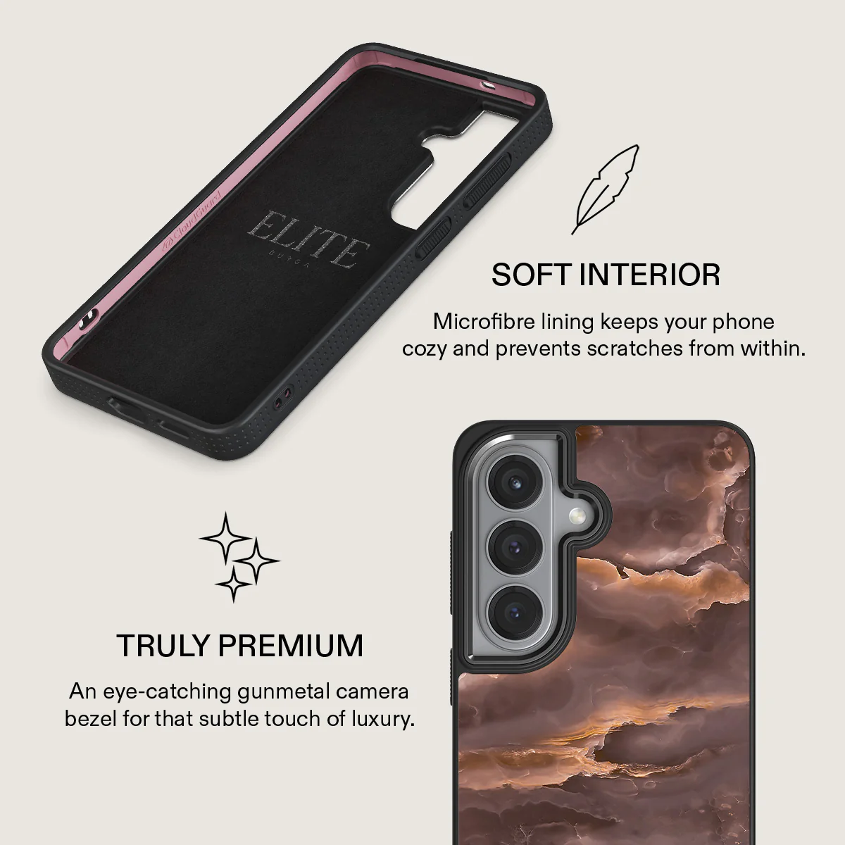 Fire Wood - Brown Marble Samsung Galaxy S26 Plus Case - Image 17