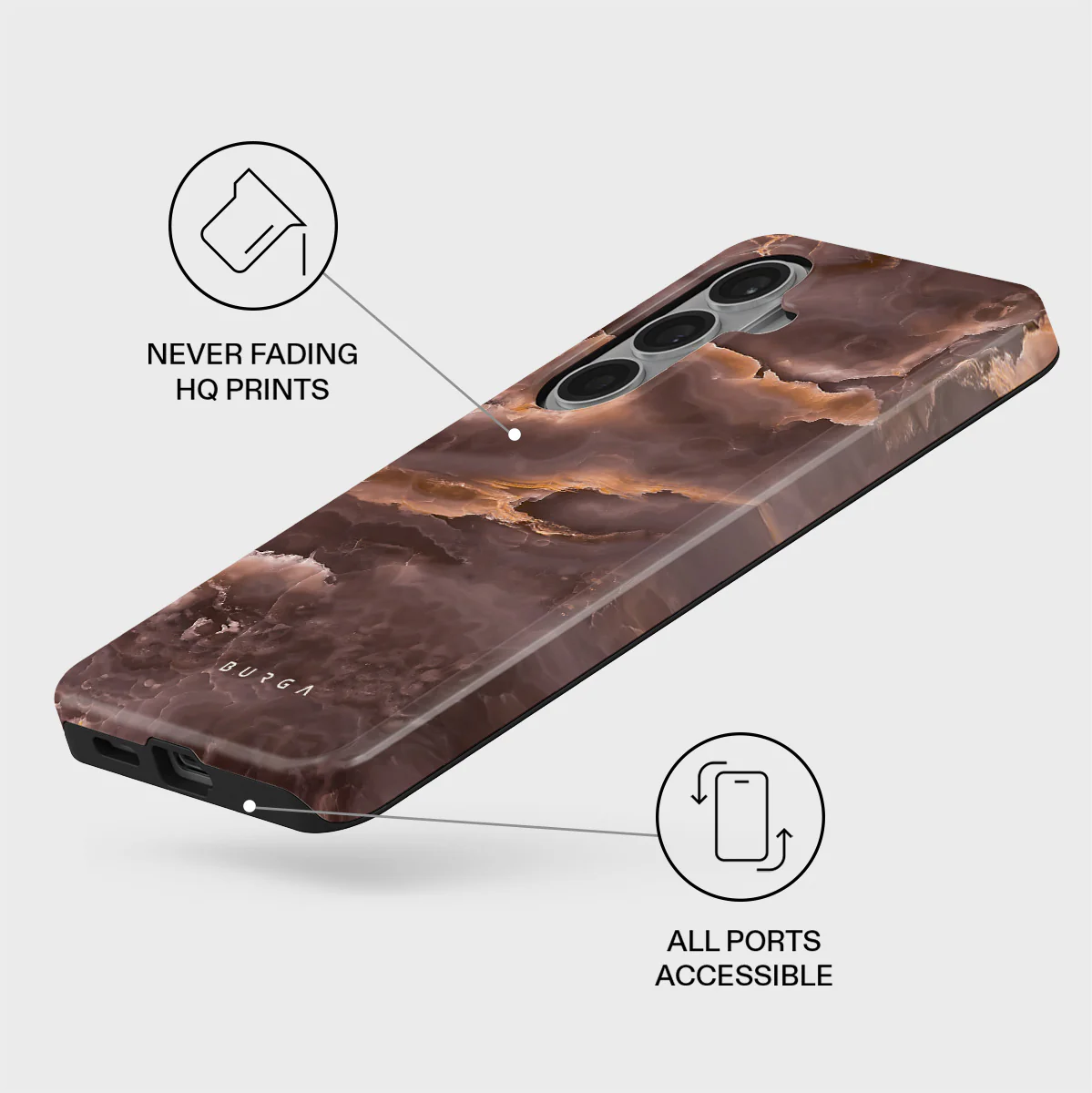 Fire Wood - Brown Marble Samsung Galaxy S26 Plus Case - Image 3