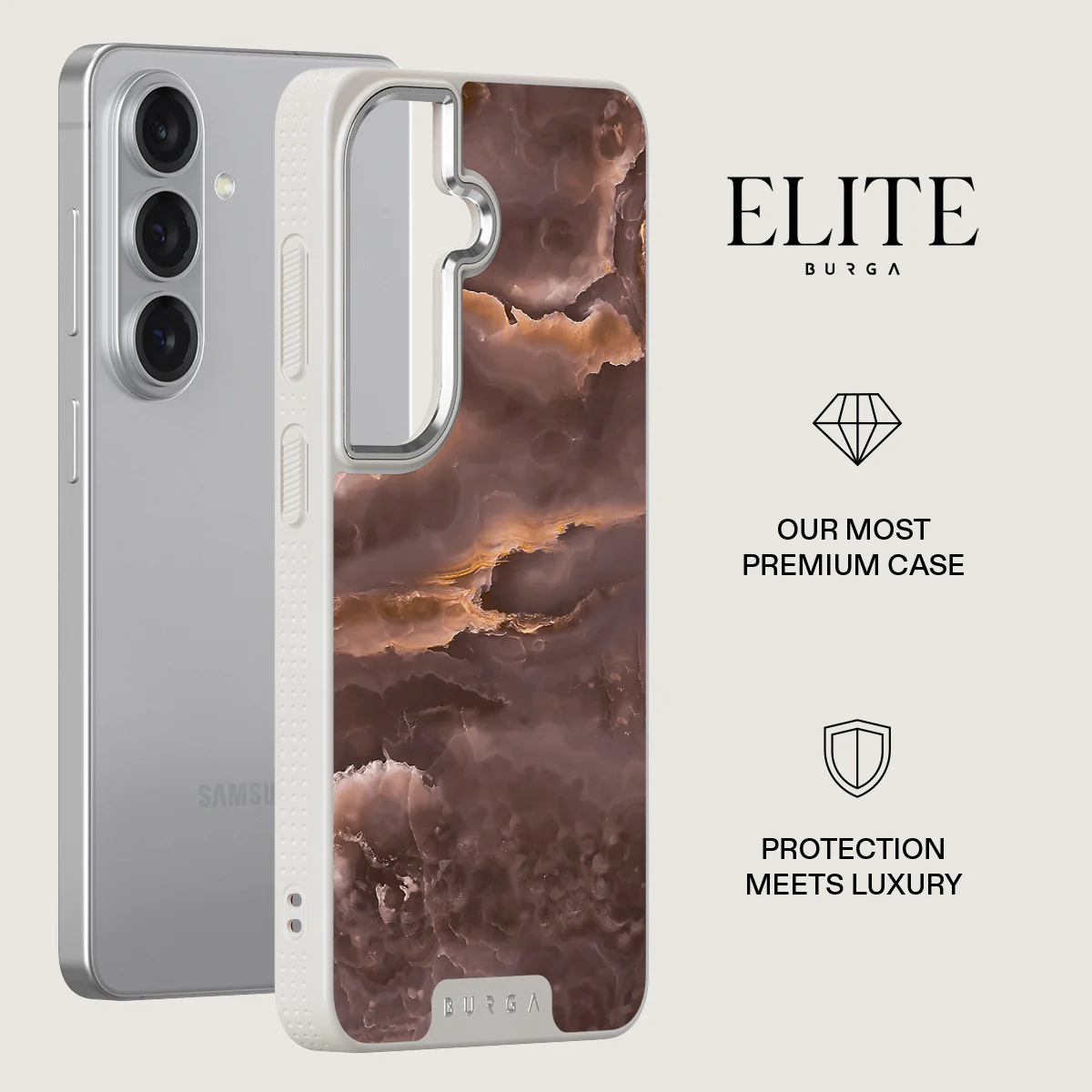 Fire Wood - Brown Marble Samsung Galaxy S26 Plus Case - Image 34