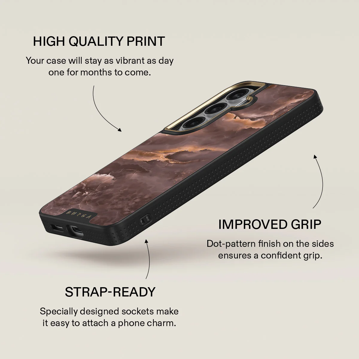 Fire Wood - Brown Marble Samsung Galaxy S26 Plus Case - Image 9