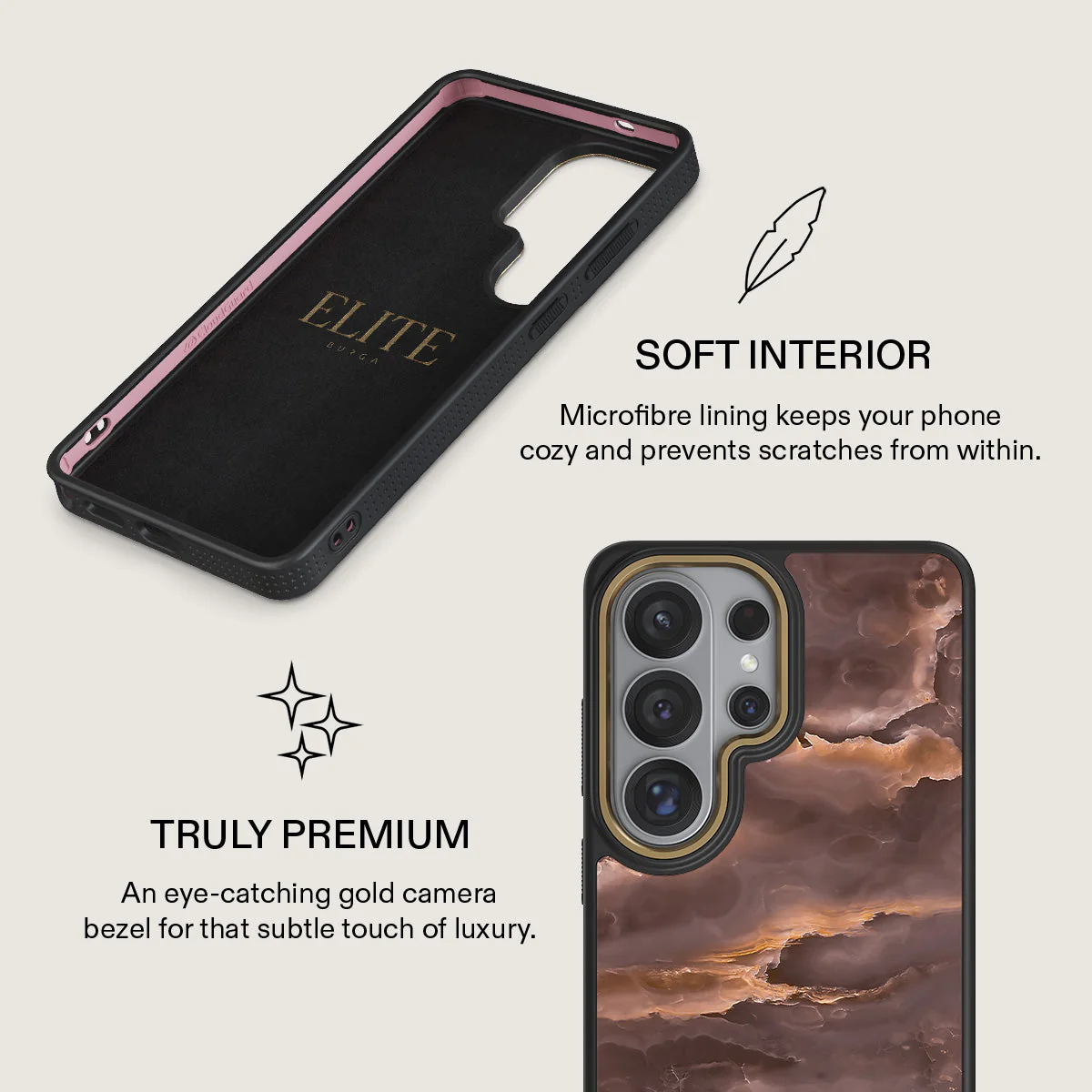 Fire Wood - Brown Marble Samsung Galaxy S26 Ultra Case - Image 10