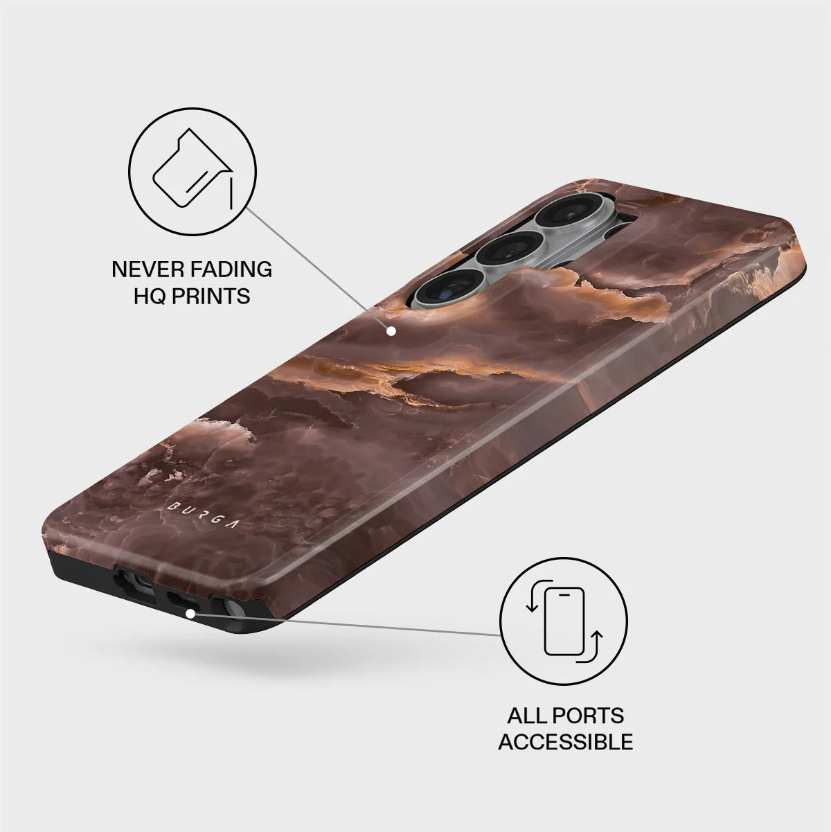 Fire Wood - Brown Marble Samsung Galaxy S26 Ultra Case - Image 3