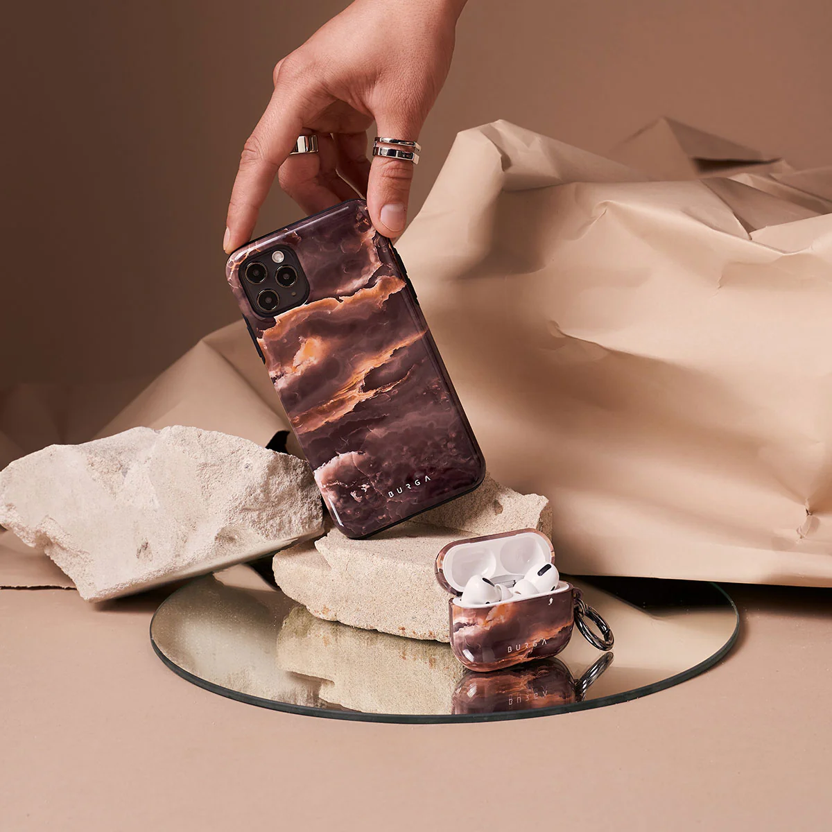 Fire Wood - Brown Marble Samsung Galaxy S26 Ultra Case - Image 45