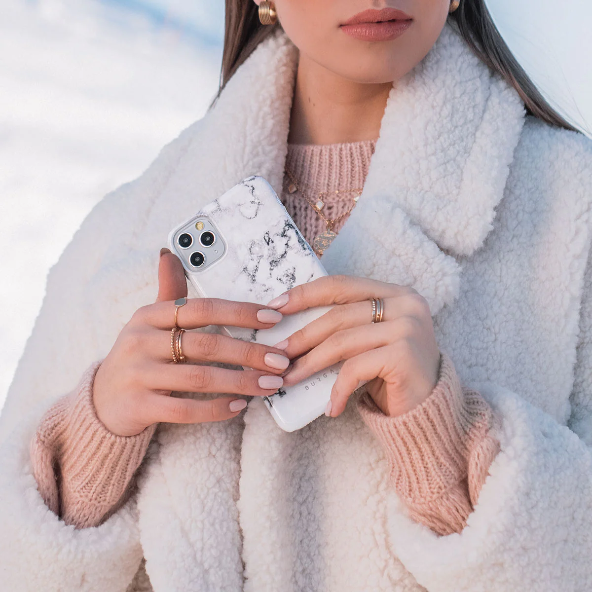 White Winter - Classy Marble iPhone 17e Case - Image 6